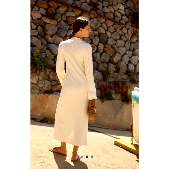 Free People Maude Cardi Lace Up Maxi Clean Ivory M - Picture 2 of 4